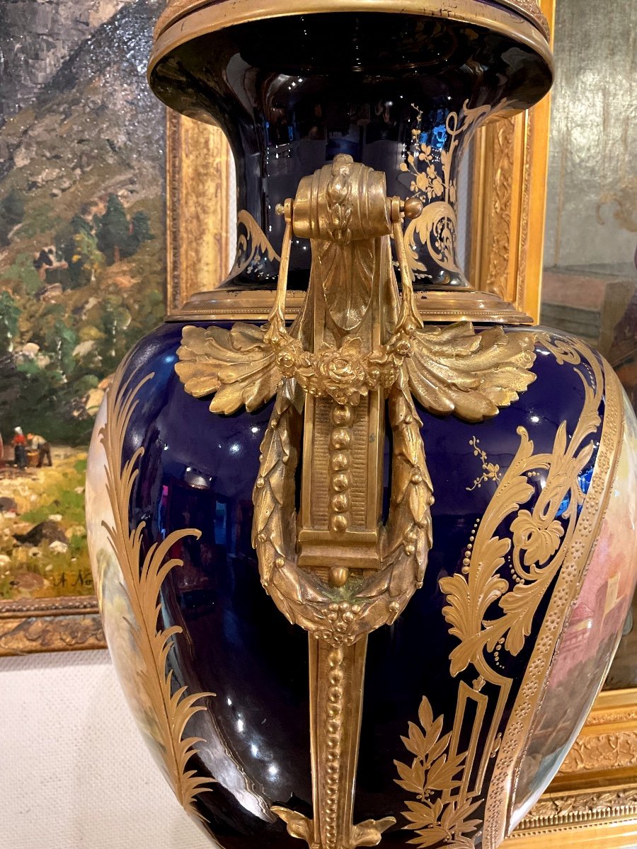 Large Sevres Porcelain Vase 19th Century -photo-2