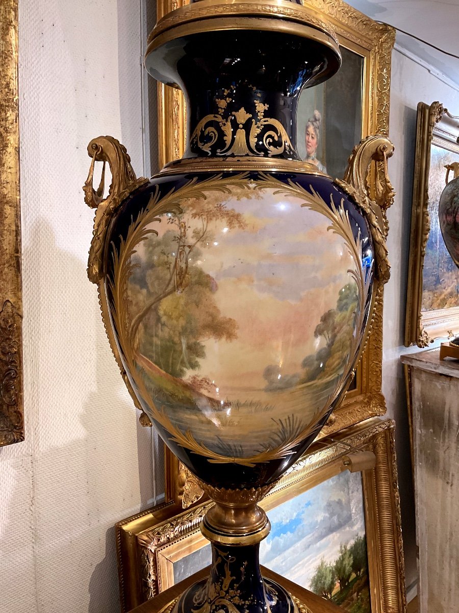 Large Sevres Porcelain Vase 19th Century -photo-3