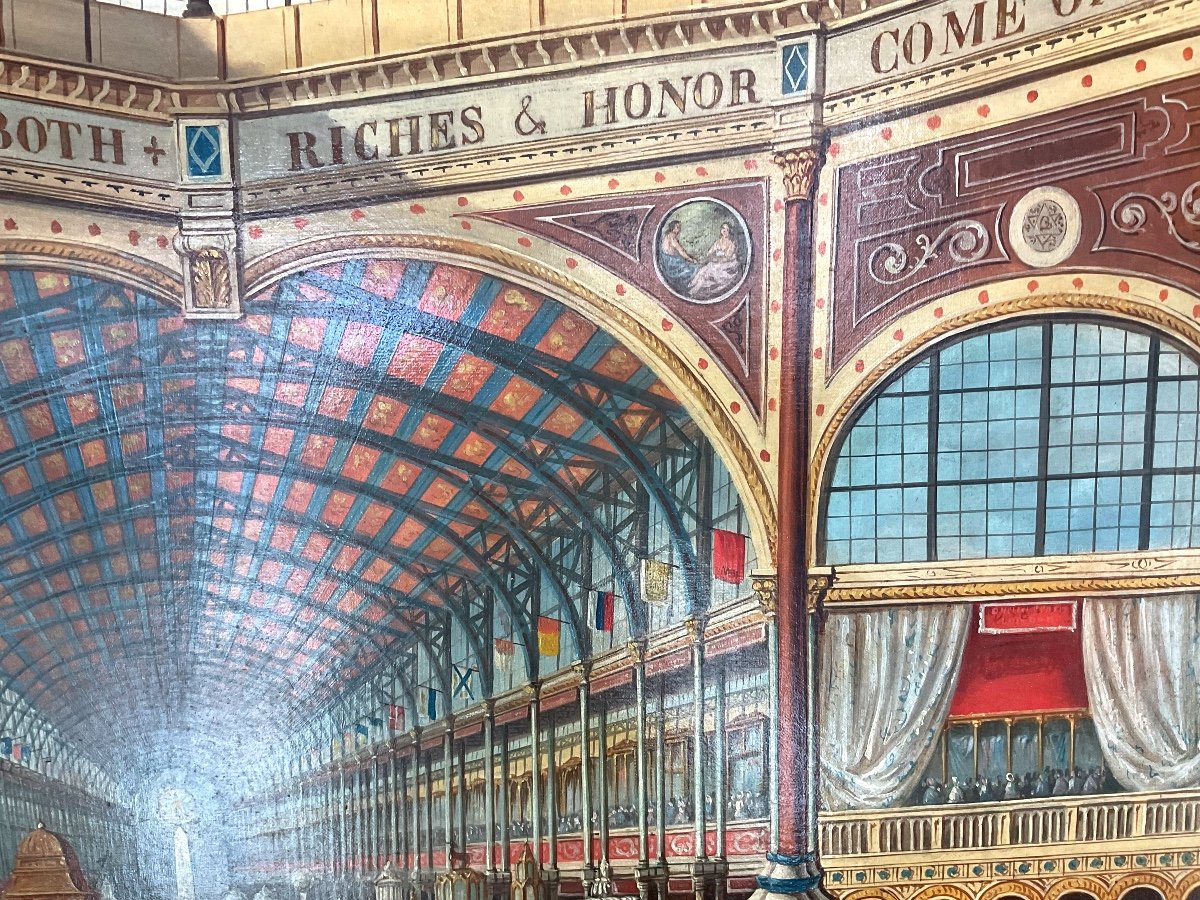 Painting By Federico Moja Ou Moia (1802-1885) « Universal Exhibition At The Crystal Palace 1861-photo-2