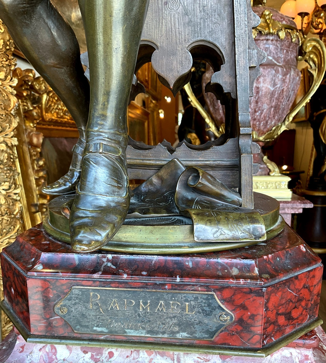 Bronze 19 Eme Siècle Par Hippolyte Moreau (1832-1926) « raphael » -photo-2