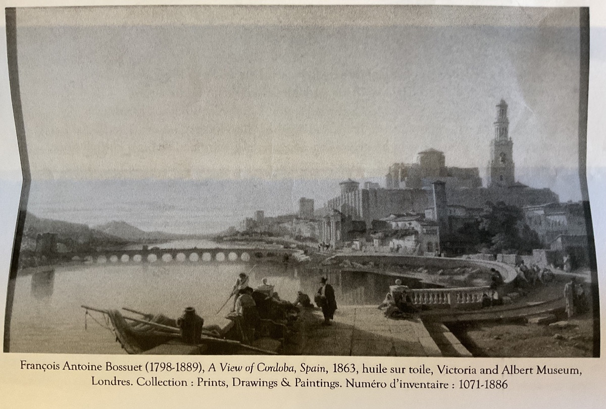 Painting By François Bossuet (1798-1889) "the Banks Of The Guadalquivir In Cordoba" -photo-3