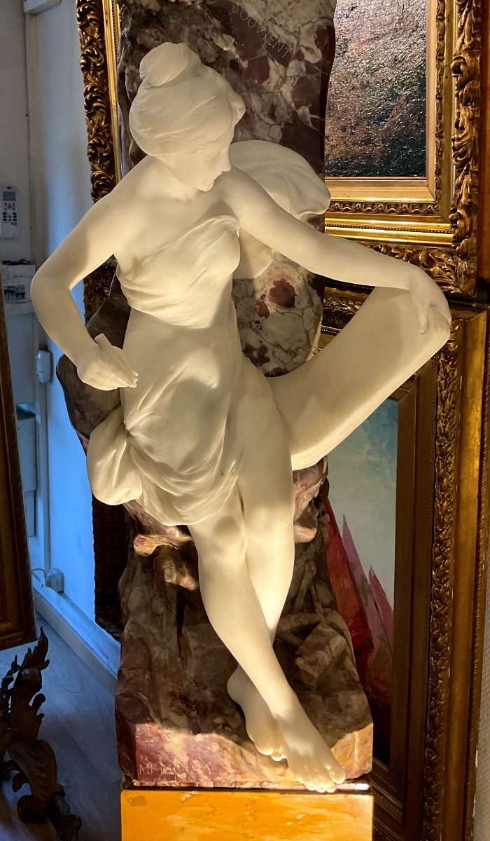 Marbre par André Émile Louis  PICAULT (1833-1922) Le cœur se souvient ,memoria 