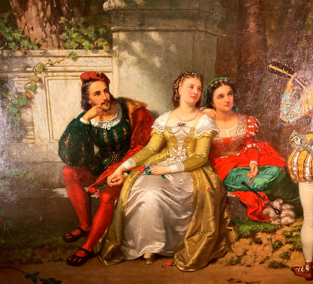 Painting By Jan Evert Boks (1838-1914) "enchanted Walk" -photo-2