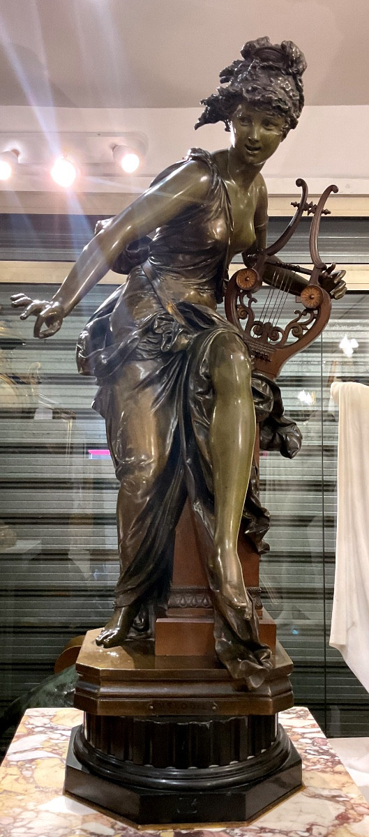Large Bronze By Albert Carrier-belleuse (1824-1887) “melody”
