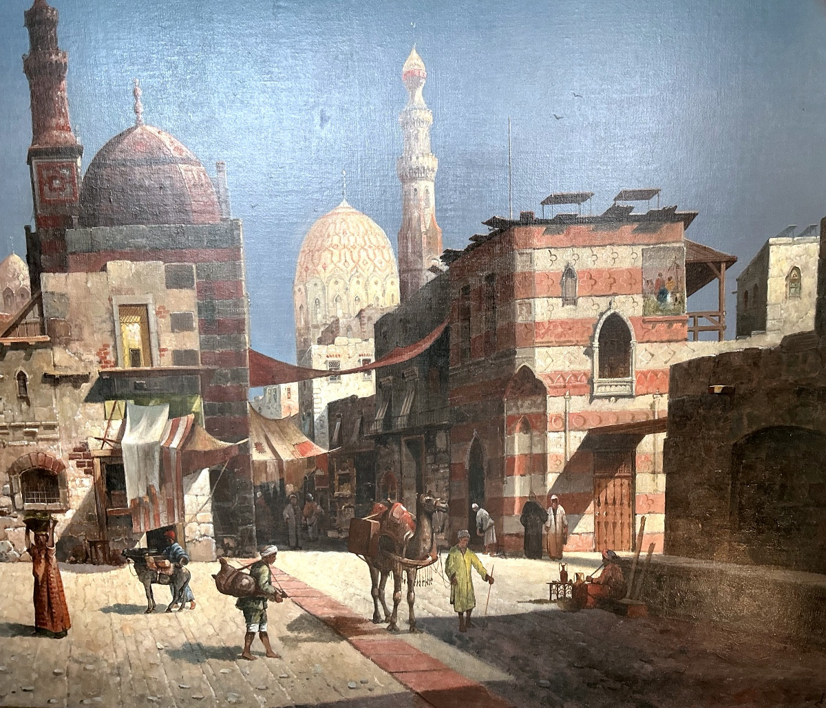 Painting By August Van Siègen (1850-1910) : Mosquée View From Lecaire-photo-3