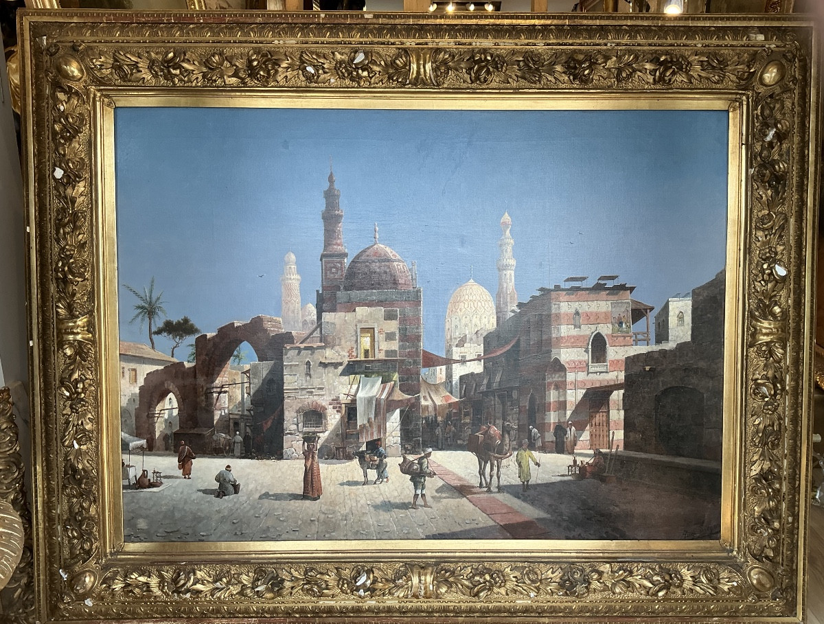 Painting By August Van Siègen (1850-1910) : Mosquée View From Lecaire