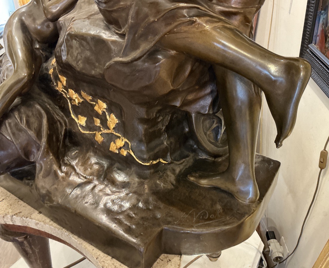 Large Bronze By Henri Vidal(1864-1918): -photo-1