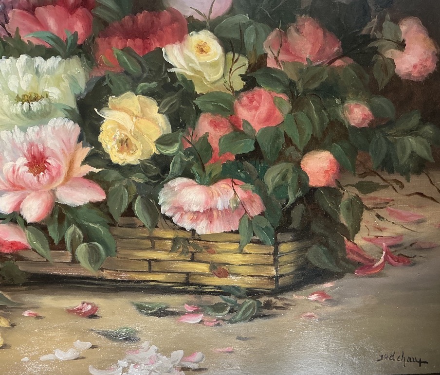 Painting By Alfred Godchaux(1839-1907):composed Bouquet Of Flowers-photo-3