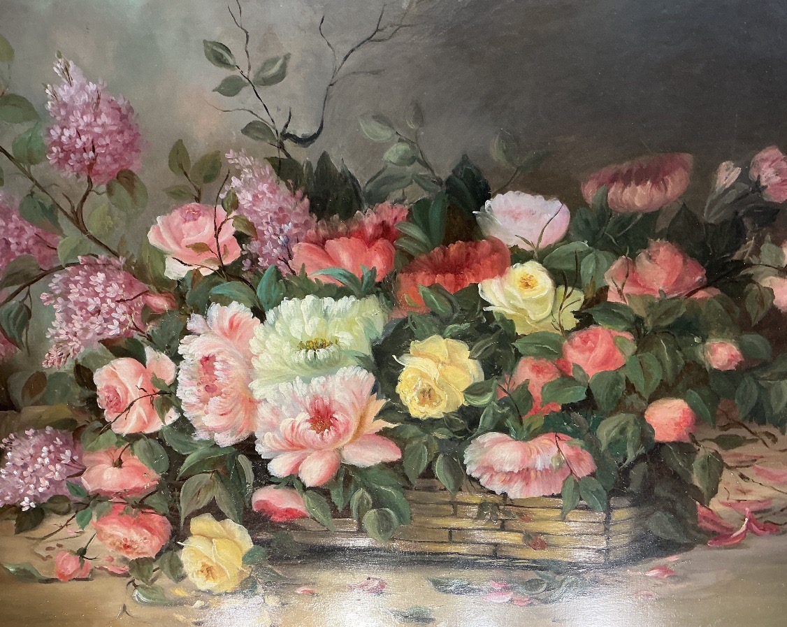 Painting By Alfred Godchaux(1839-1907):composed Bouquet Of Flowers-photo-1