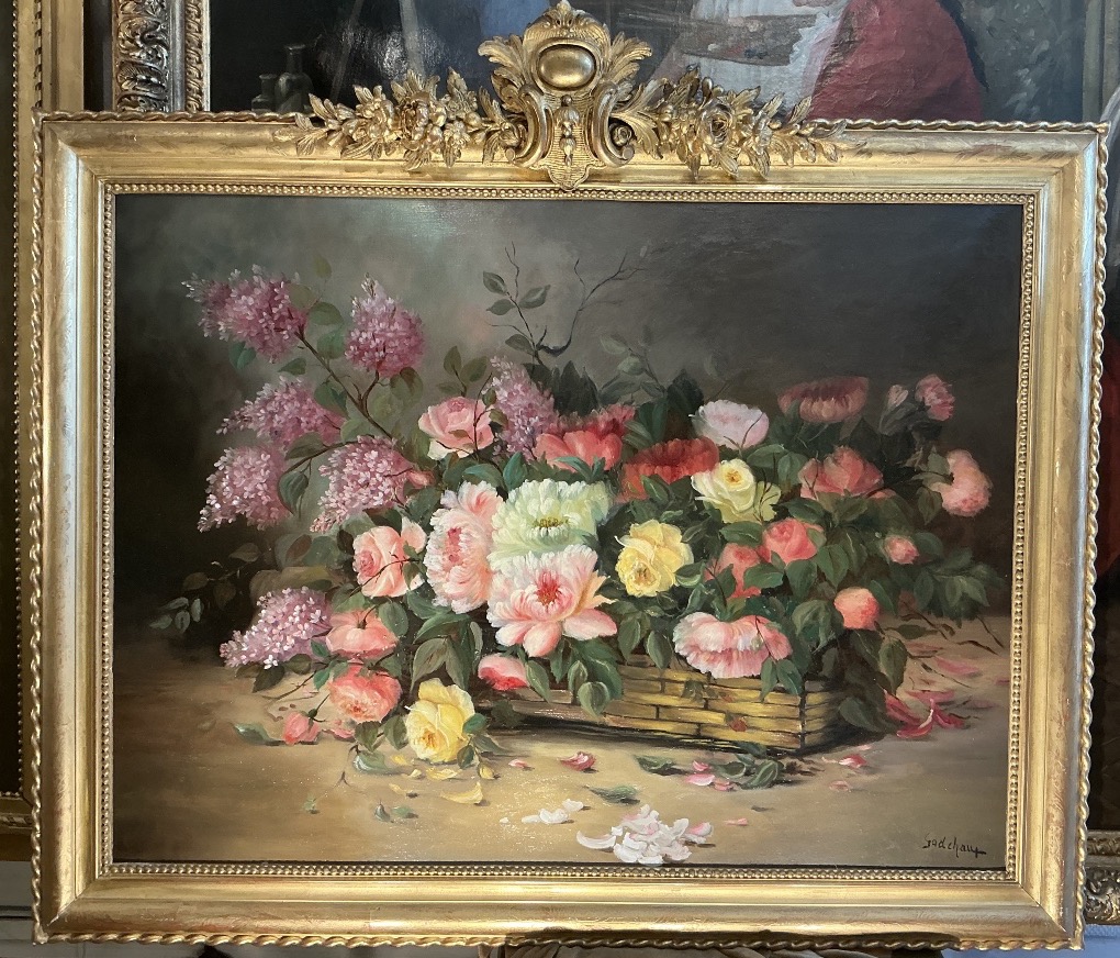 Painting By Alfred Godchaux(1839-1907):composed Bouquet Of Flowers