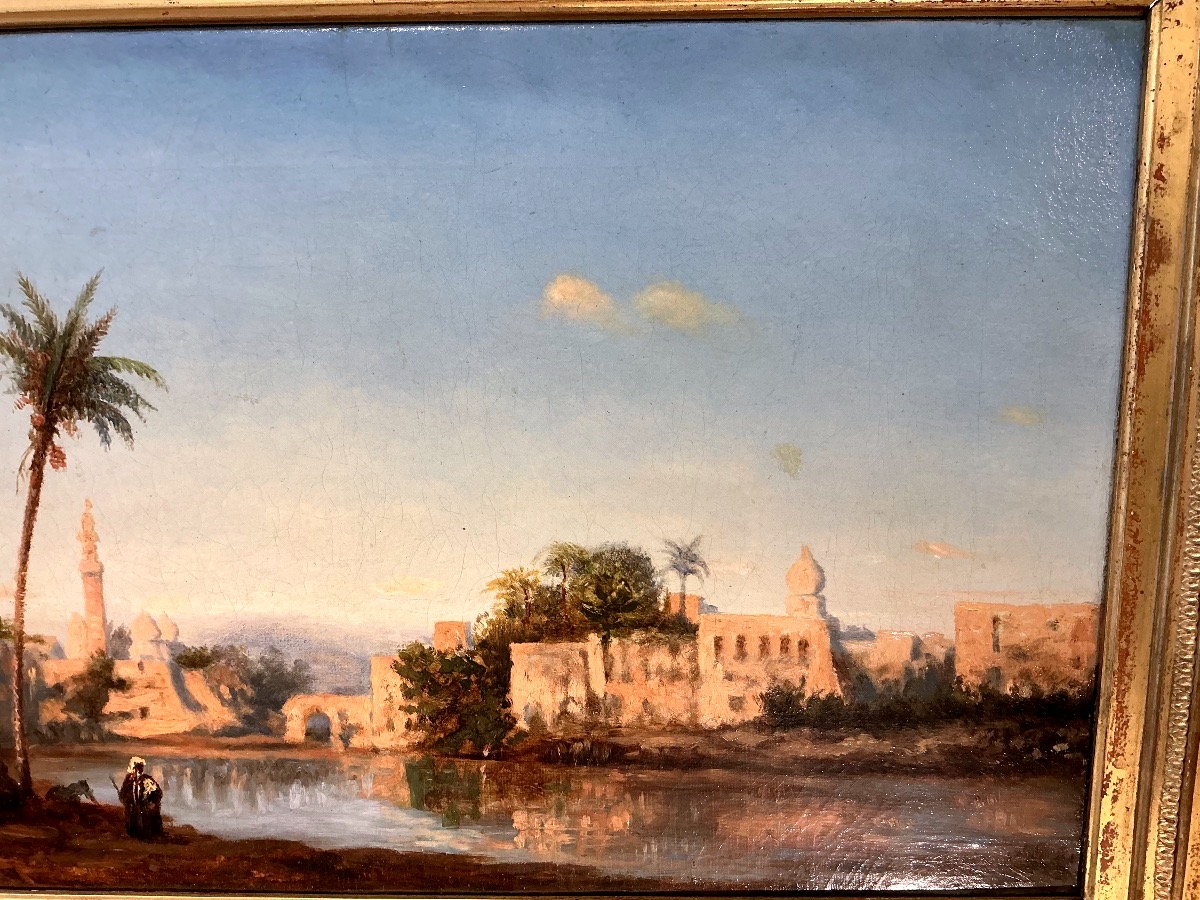 19th-century Orientalist Painting By C. Bonheur: View Of Cairo -photo-3