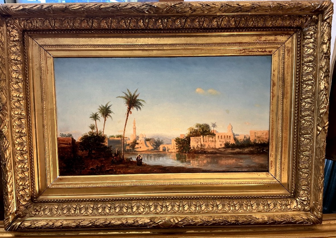 19th-century Orientalist Painting By C. Bonheur: View Of Cairo 