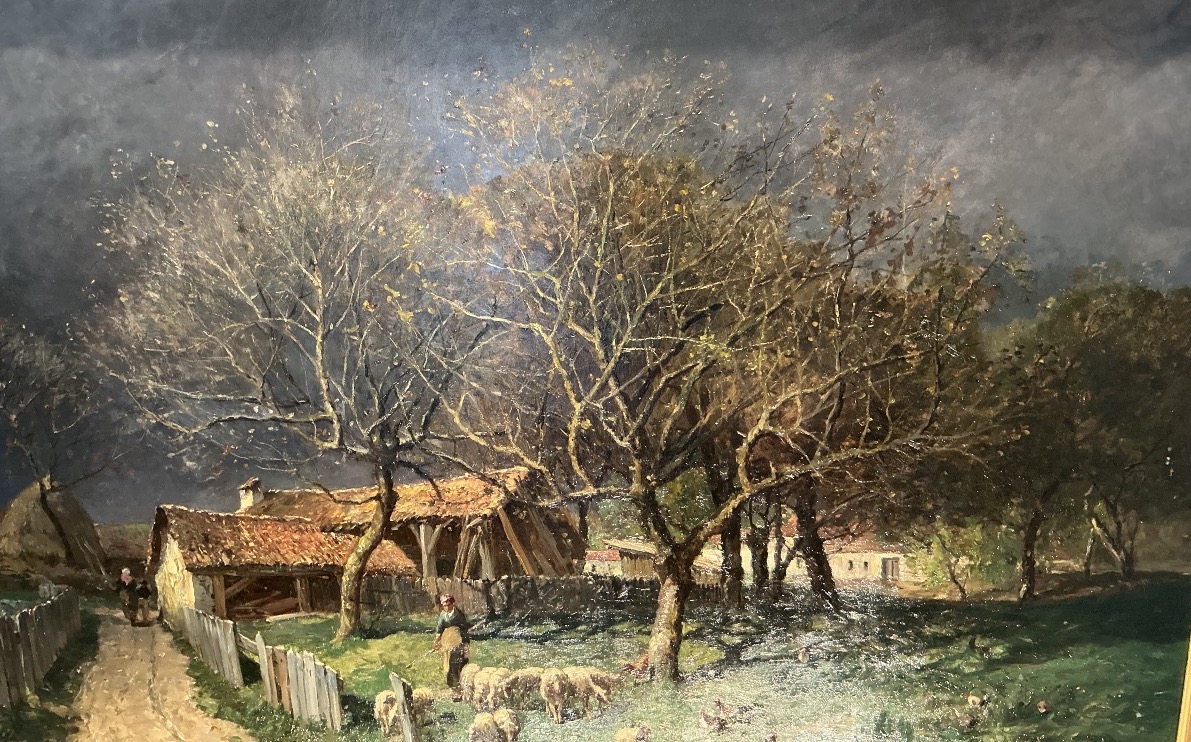 Tableau de Salon par Amédée BAUDIT(1!é(-1890):avant l orage à LACANAU 1883 -photo-4