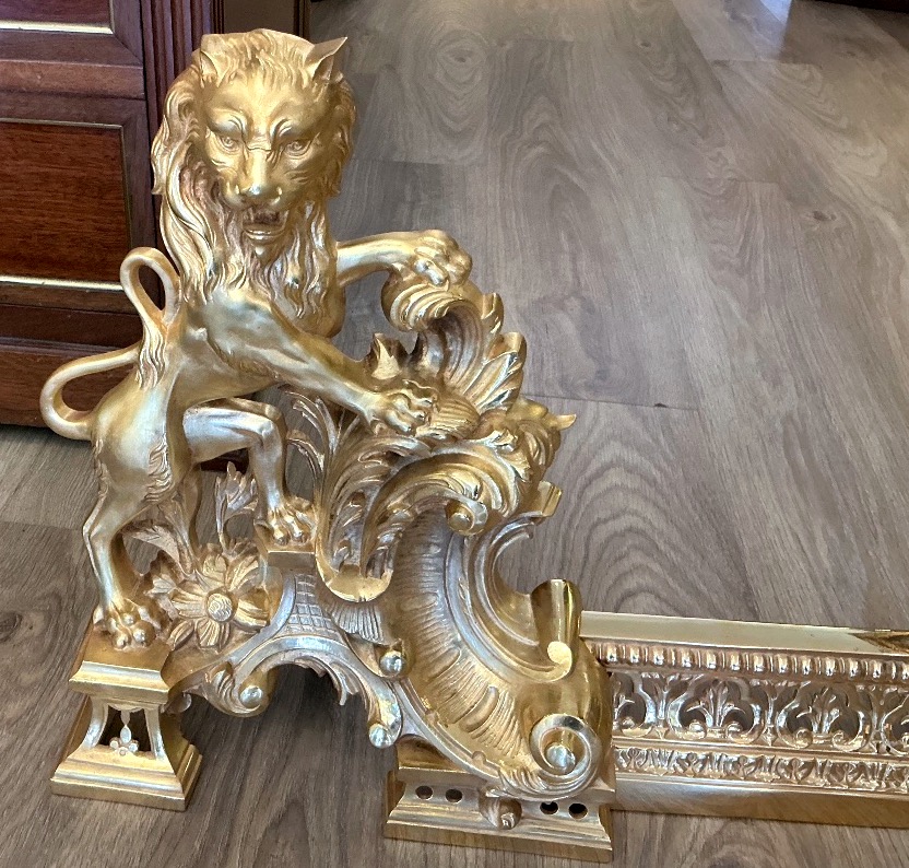 Large Pair Of 19th-century Androids And Bar With Lions In The Louis XV Style -photo-2
