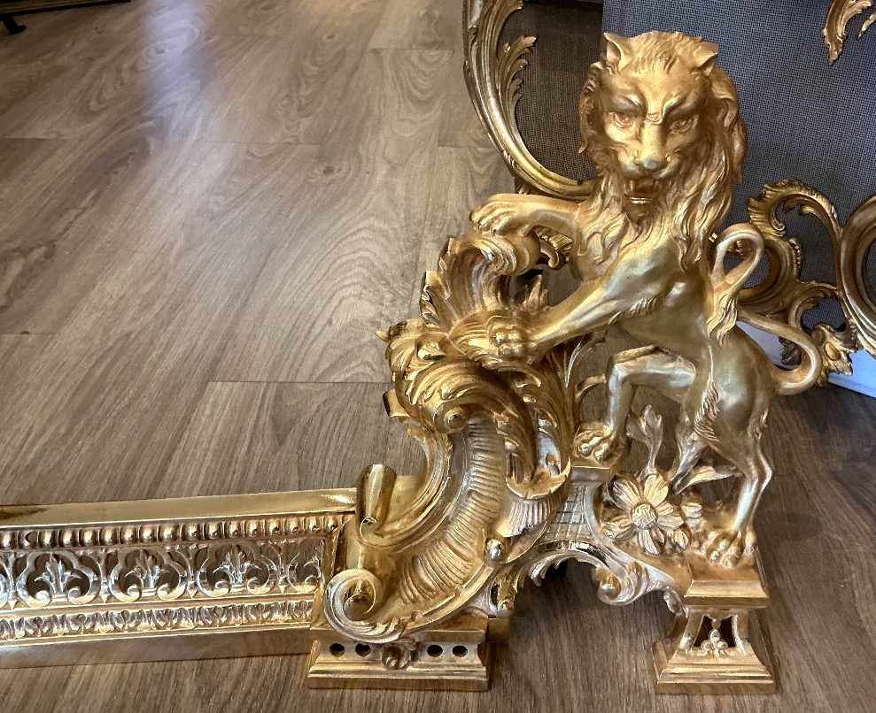Large Pair Of 19th-century Androids And Bar With Lions In The Louis XV Style -photo-3