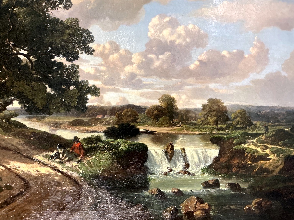 Grand tableau par Charles LEFEVRE (1810-?19 eme siècle ): paysage du Dauphiné -photo-4