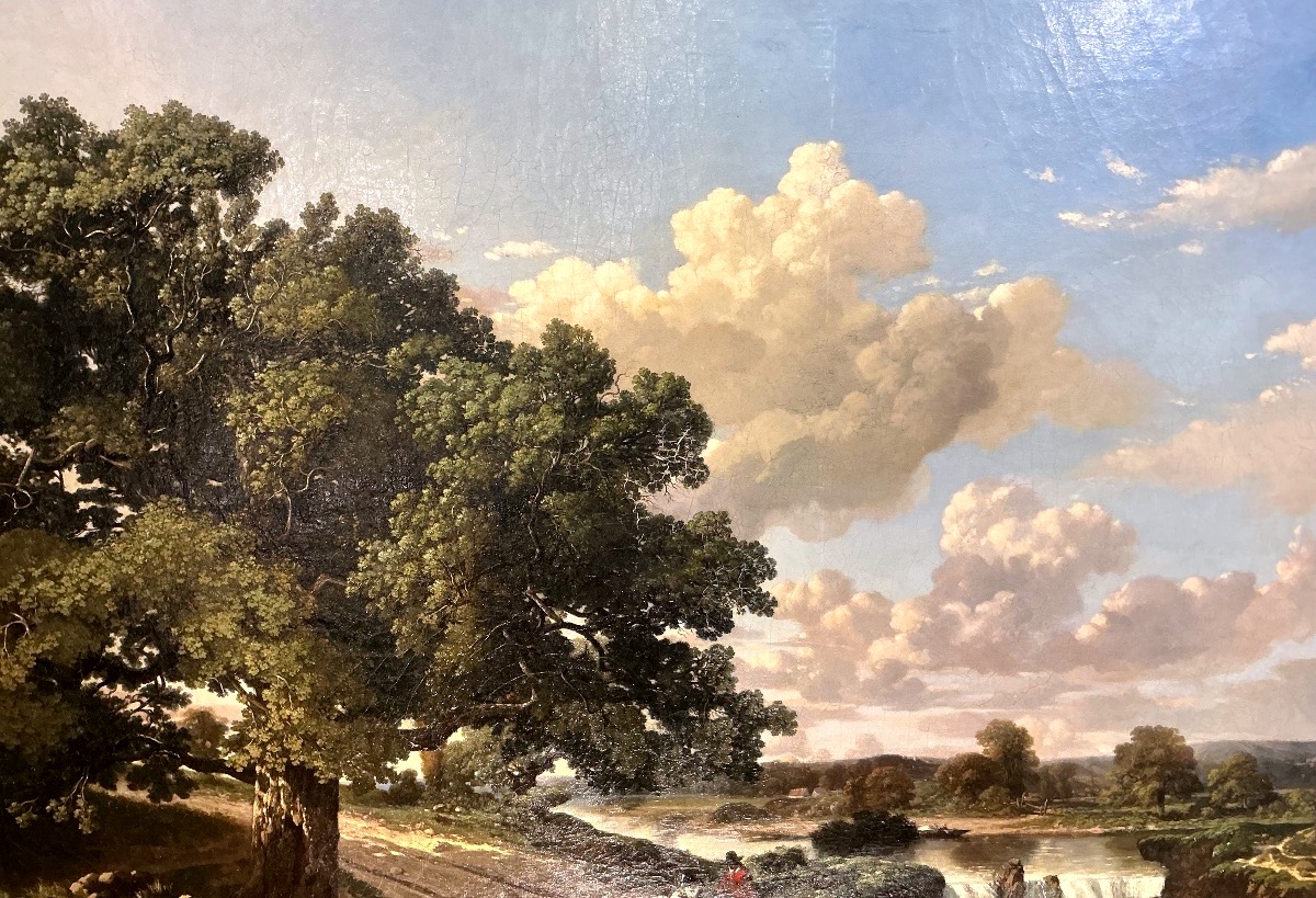 Grand tableau par Charles LEFEVRE (1810-?19 eme siècle ): paysage du Dauphiné -photo-2