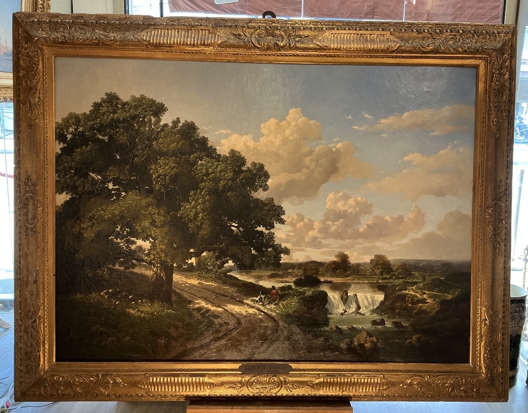 Grand tableau par Charles LEFEVRE (1810-?19 eme siècle ): paysage du Dauphiné 