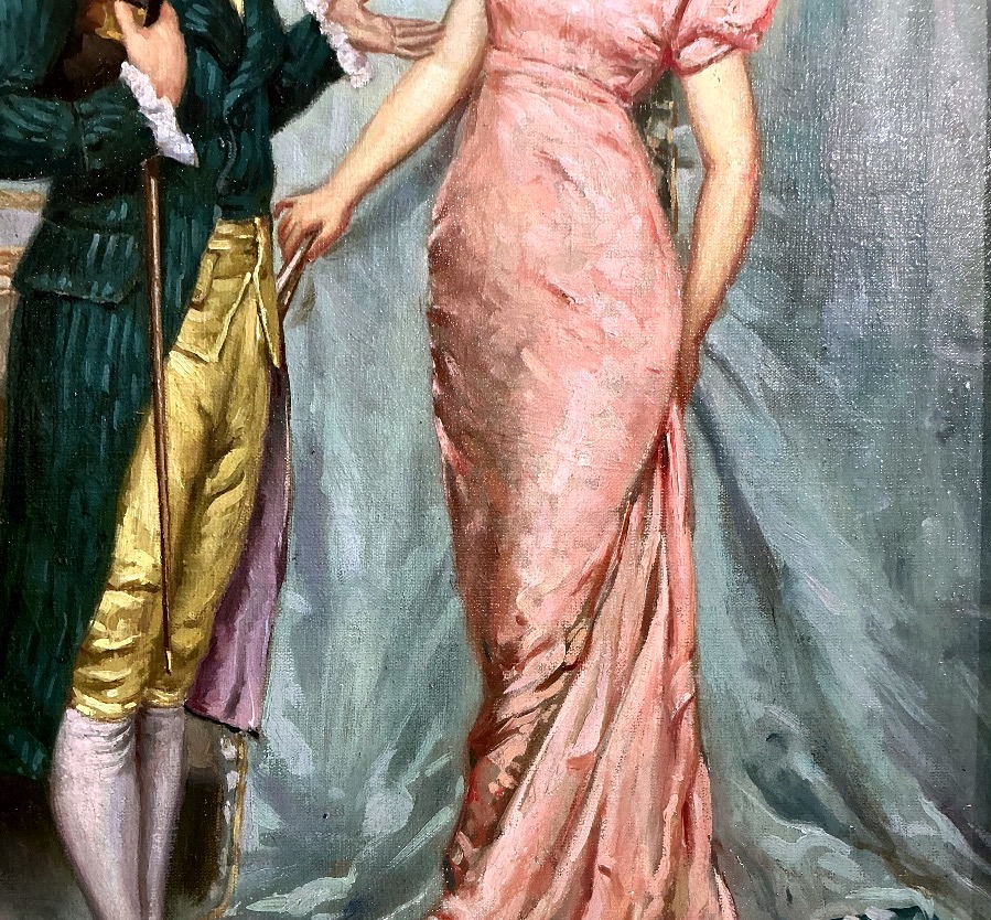 Tableau par Francesco PELUSO (1836-1916): les élégants coquins -photo-2