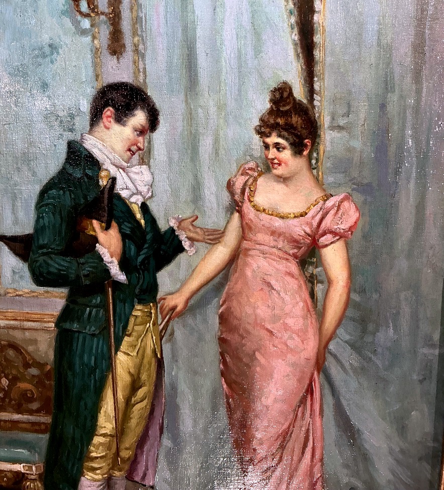 Tableau par Francesco PELUSO (1836-1916): les élégants coquins -photo-4