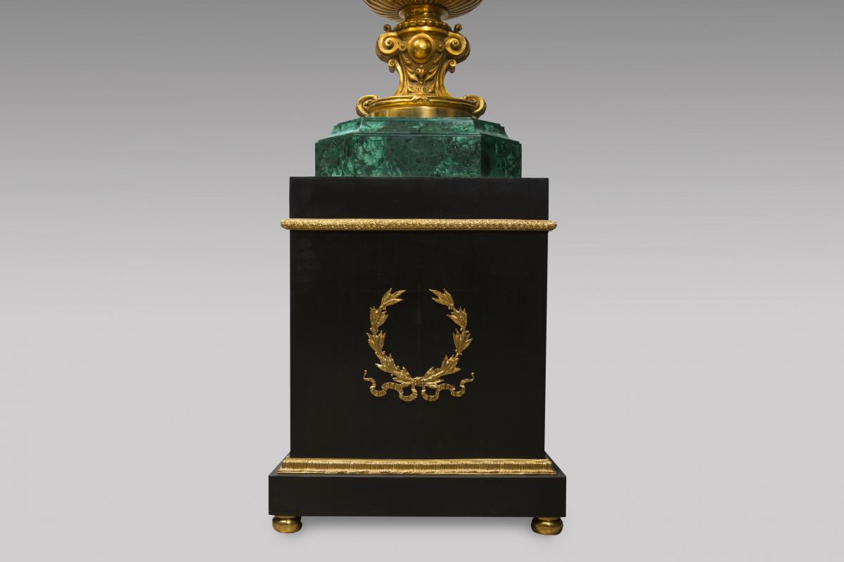 Paire de vases medicis en malachite - Style Louis XVI-photo-2