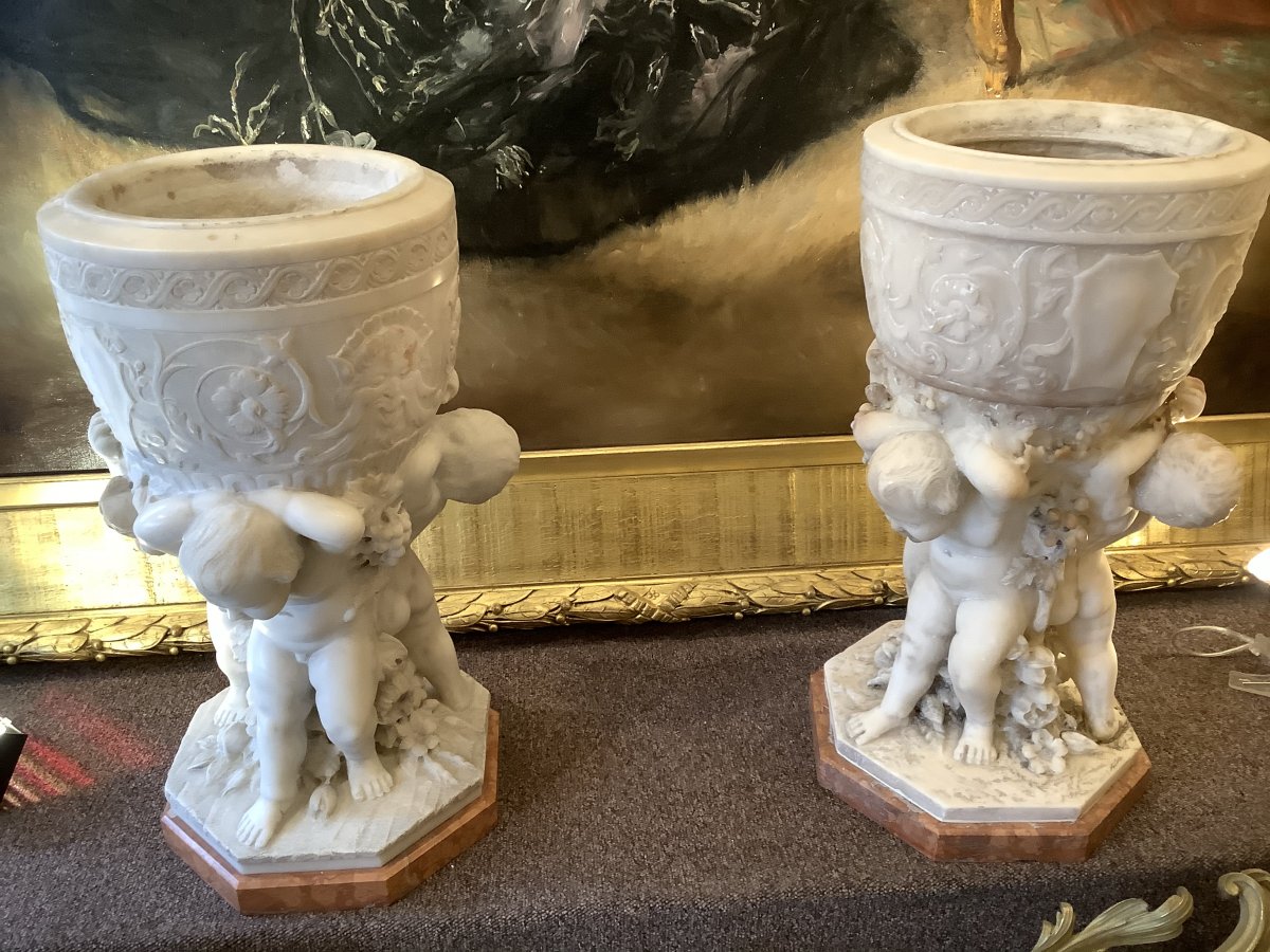 Pair Of Large Cups Marble Representative Of Loves