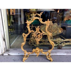 Pare Feu En Bronze Doré De Style Louis XV D époque Napoleon III