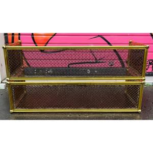 Important Art Deco Style Gilt Bronze Firewall