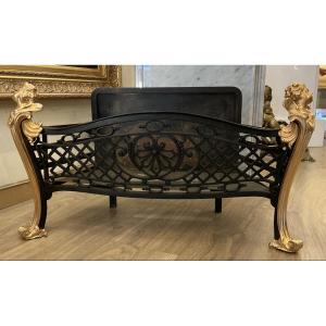 Grands chenets 19 eme siècle en bronze 