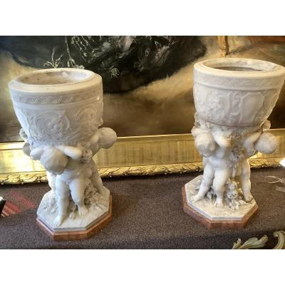 Pair Of Large Cups Marble Representative Of Loves