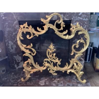 Firewall Gilt Bronze Louis XV Style Late 19th Eme Century