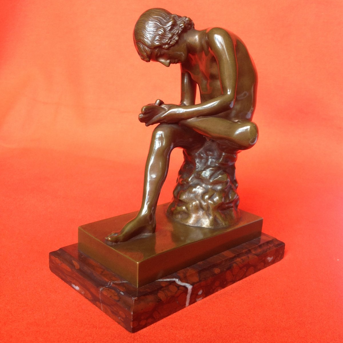 Le Tireur d'Épine ou Le Spinario, Bronze par F. Barbedienne Fondeur