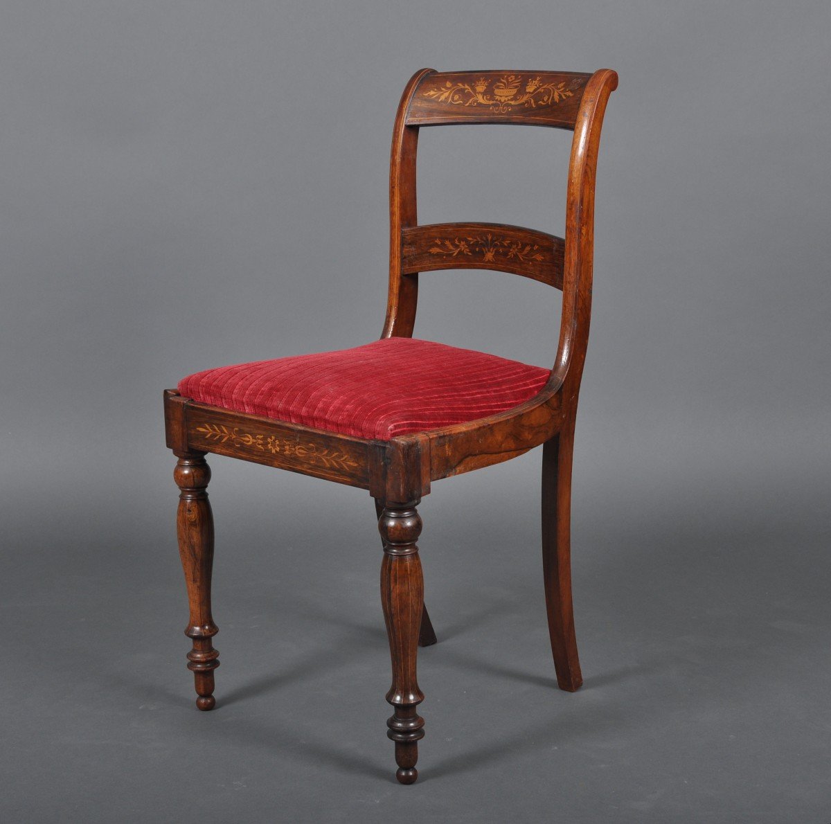 Suite Of Six Charles X Period Chairs In Rosewood.-photo-2