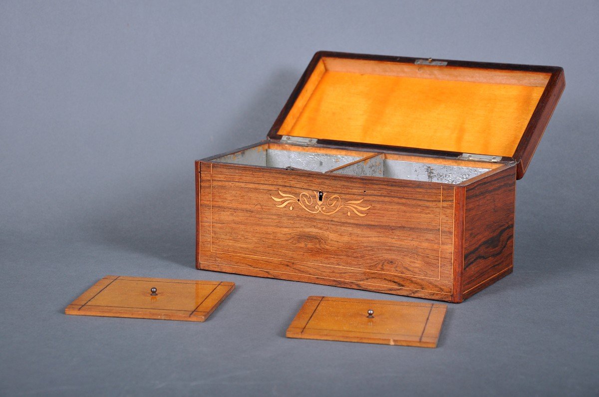 Charles X - Louis-philippe Period Tea Box In Rosewood.-photo-2