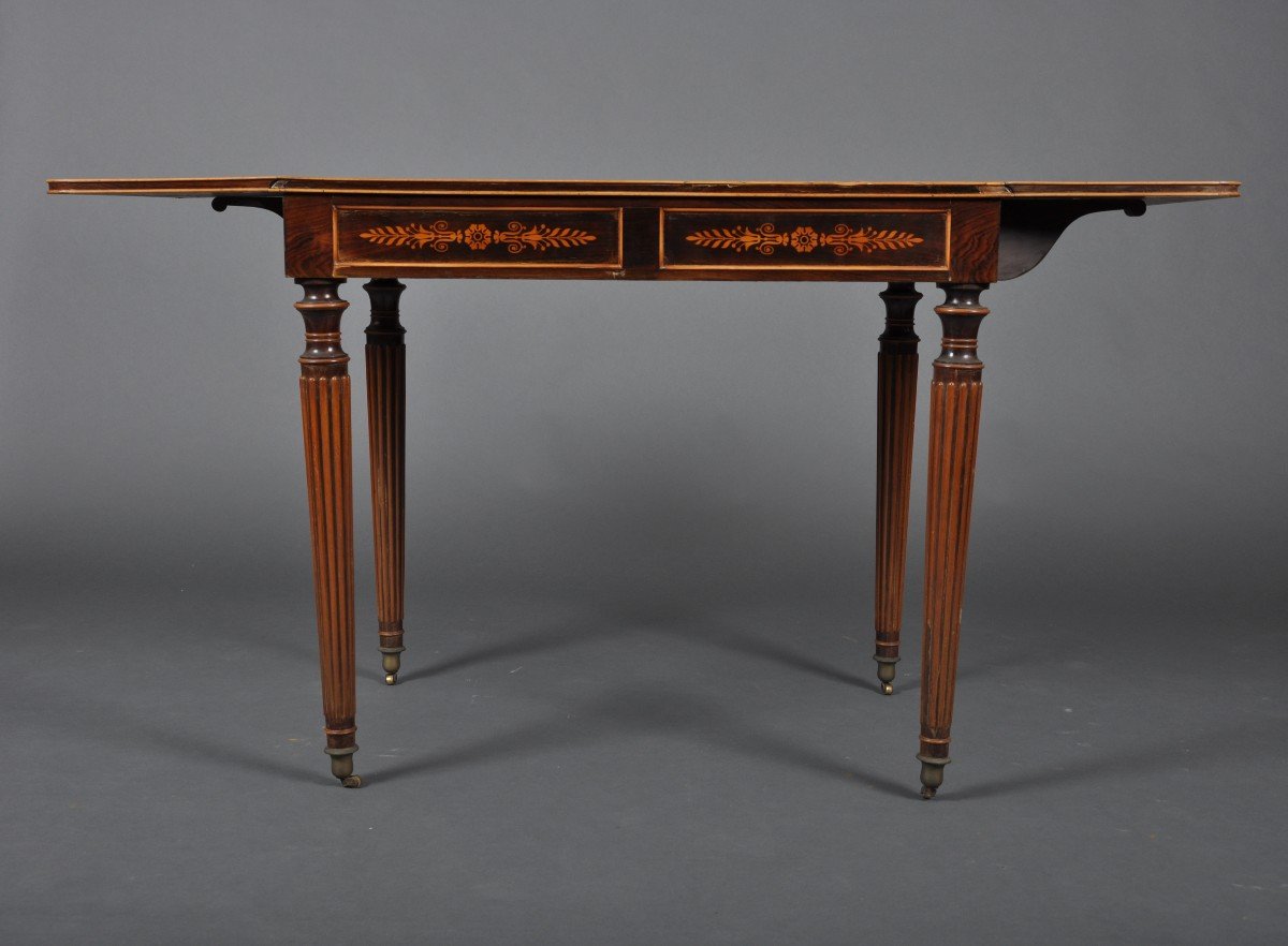 Charles X Period Desk Table In Rosewood-photo-1