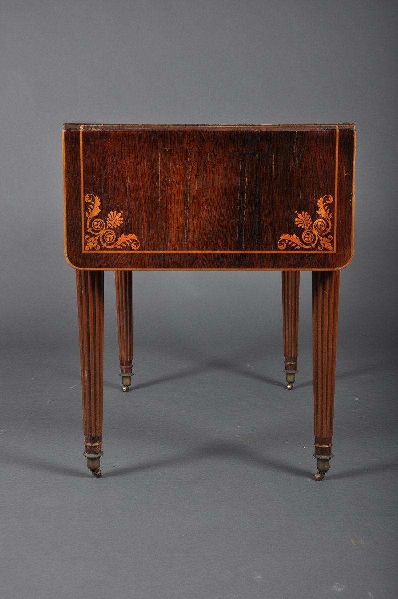Charles X Period Desk Table In Rosewood-photo-2