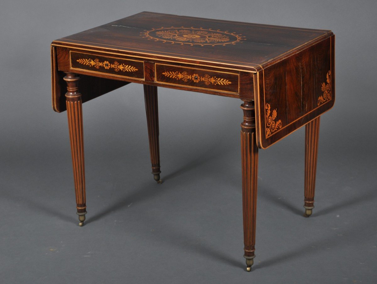 Charles X Period Desk Table In Rosewood