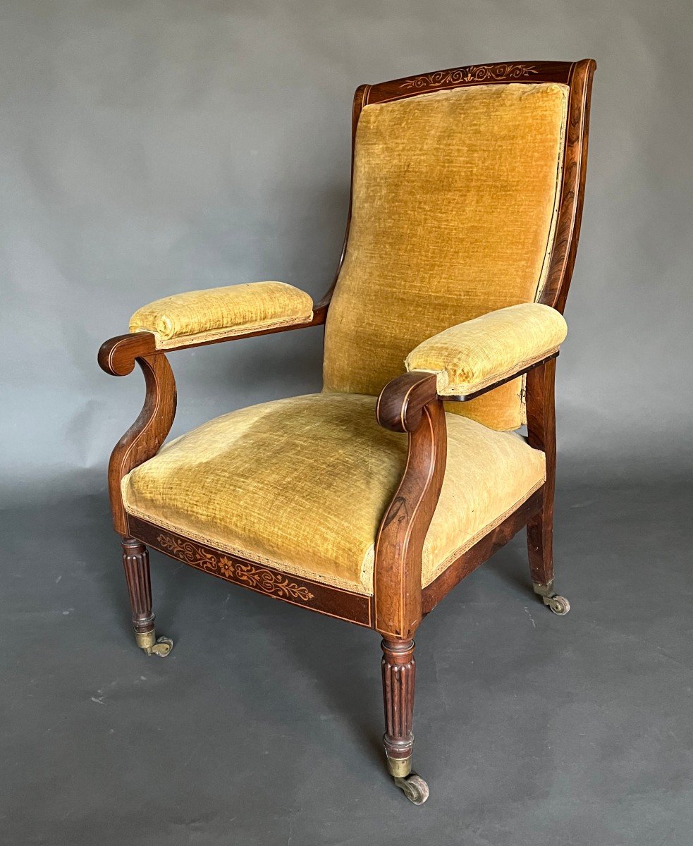 Charles X Period "voltaire" Armchair In Rosewood