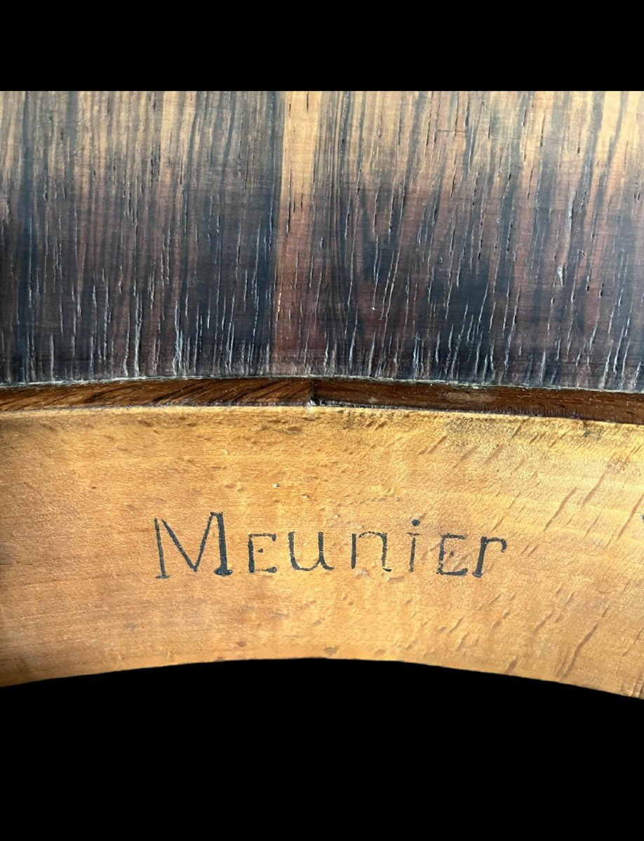 Suite de quatre chaises d'époque Charles X estampillées "MEUNIER" en palissandre.-photo-3