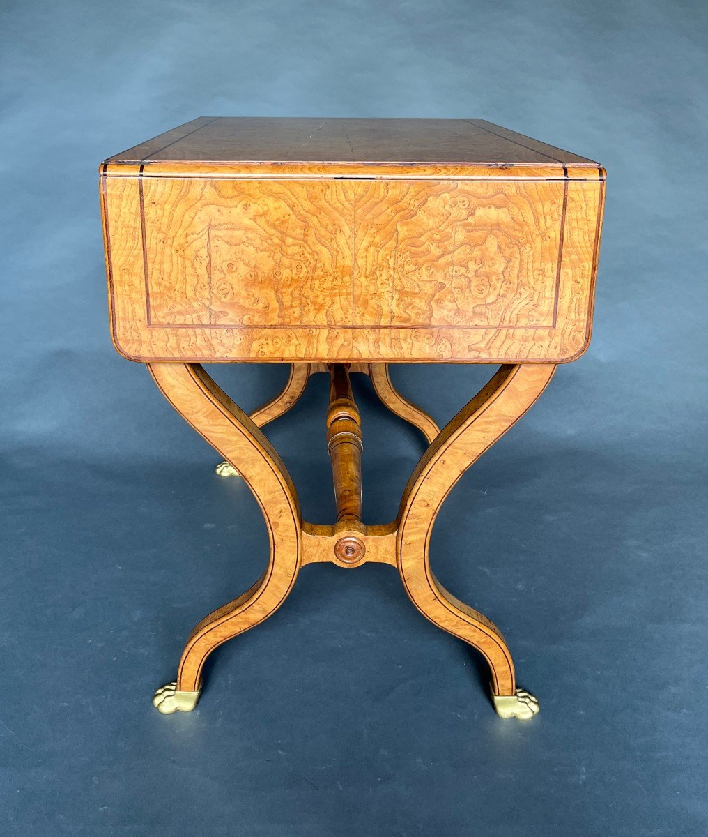 Table - bureau à volets d'Epoque Charles X par Lesage en frêne-photo-1