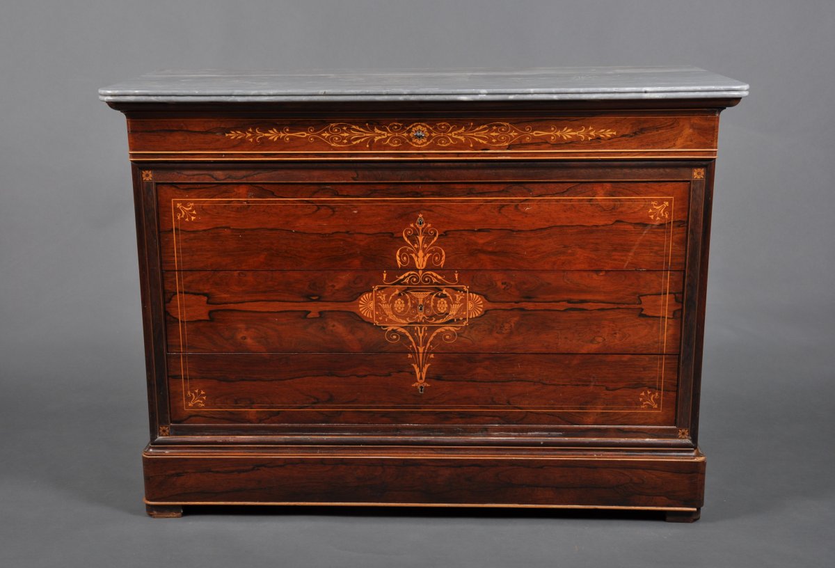 Chest Of Drawers Charles X Rosewood.-photo-3