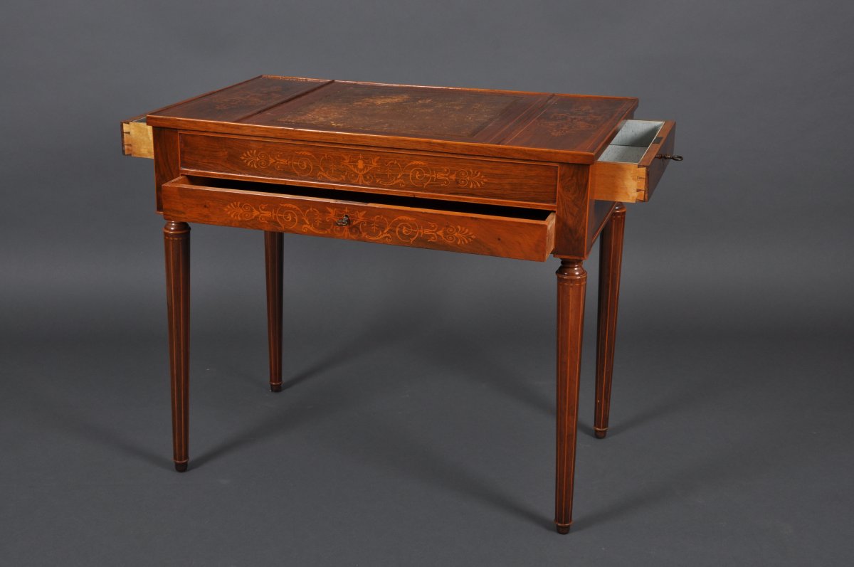 Bureau d'époque Charles X en palissandre.-photo-2