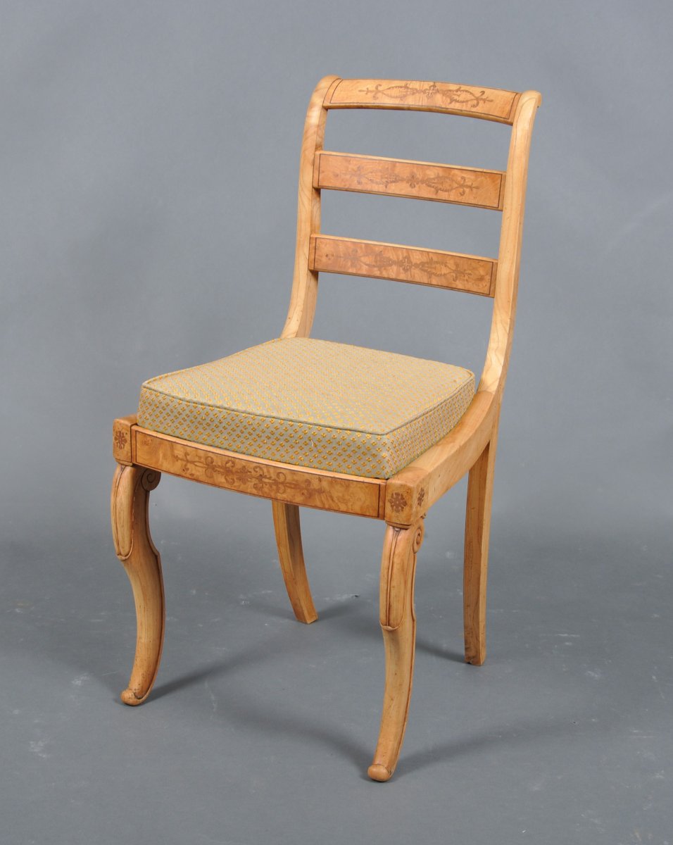Suite de quatre chaises d'époque Charles X en frêne.-photo-3