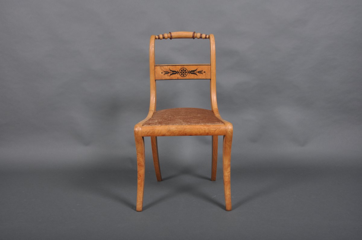 Suite Of Five Charles X Period Chairs By Jj Werner In Ash.-photo-3