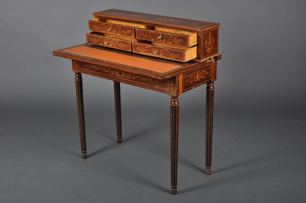 Happiness-of-the-day Desk From The Charles X Period In Rosewood-photo-2