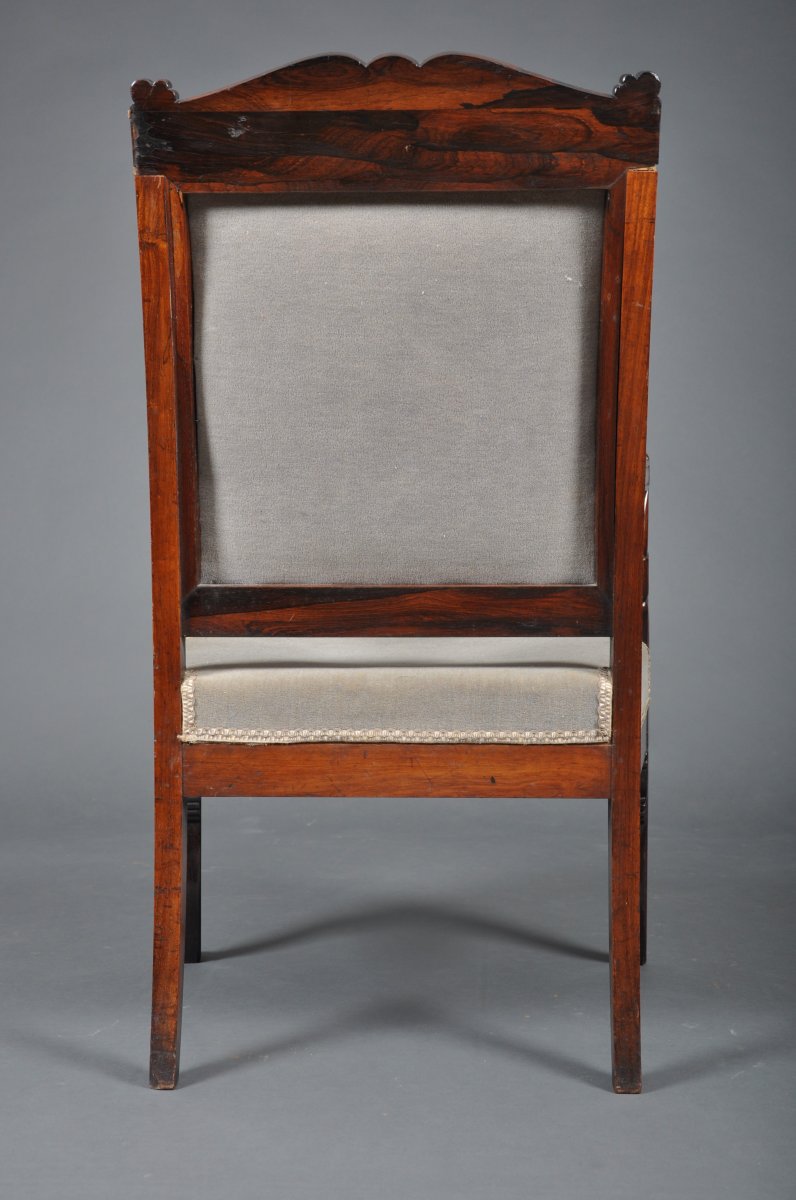 Charles X - Louis-philippe Period Armchair In Rosewood.-photo-4