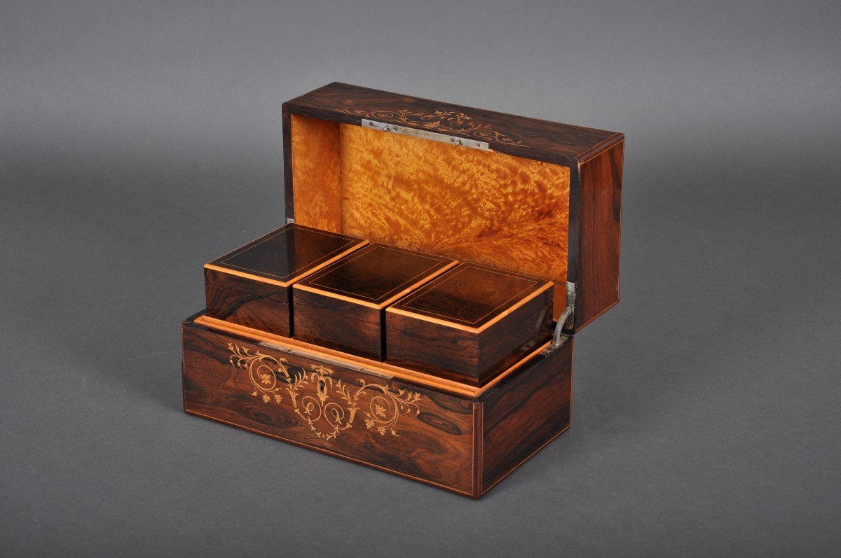 Charles X - Louis-philippe Period Tea Box In Rosewood.-photo-2