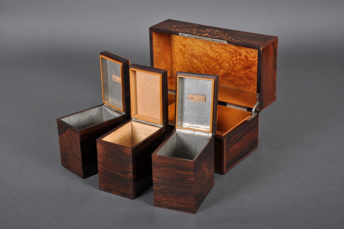 Charles X - Louis-philippe Period Tea Box In Rosewood.-photo-4