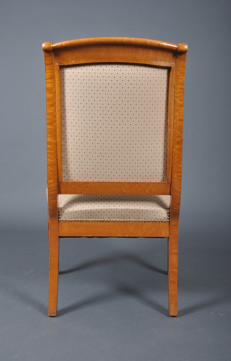 Paire de fauteuils d'époque Charles X en érable.-photo-4