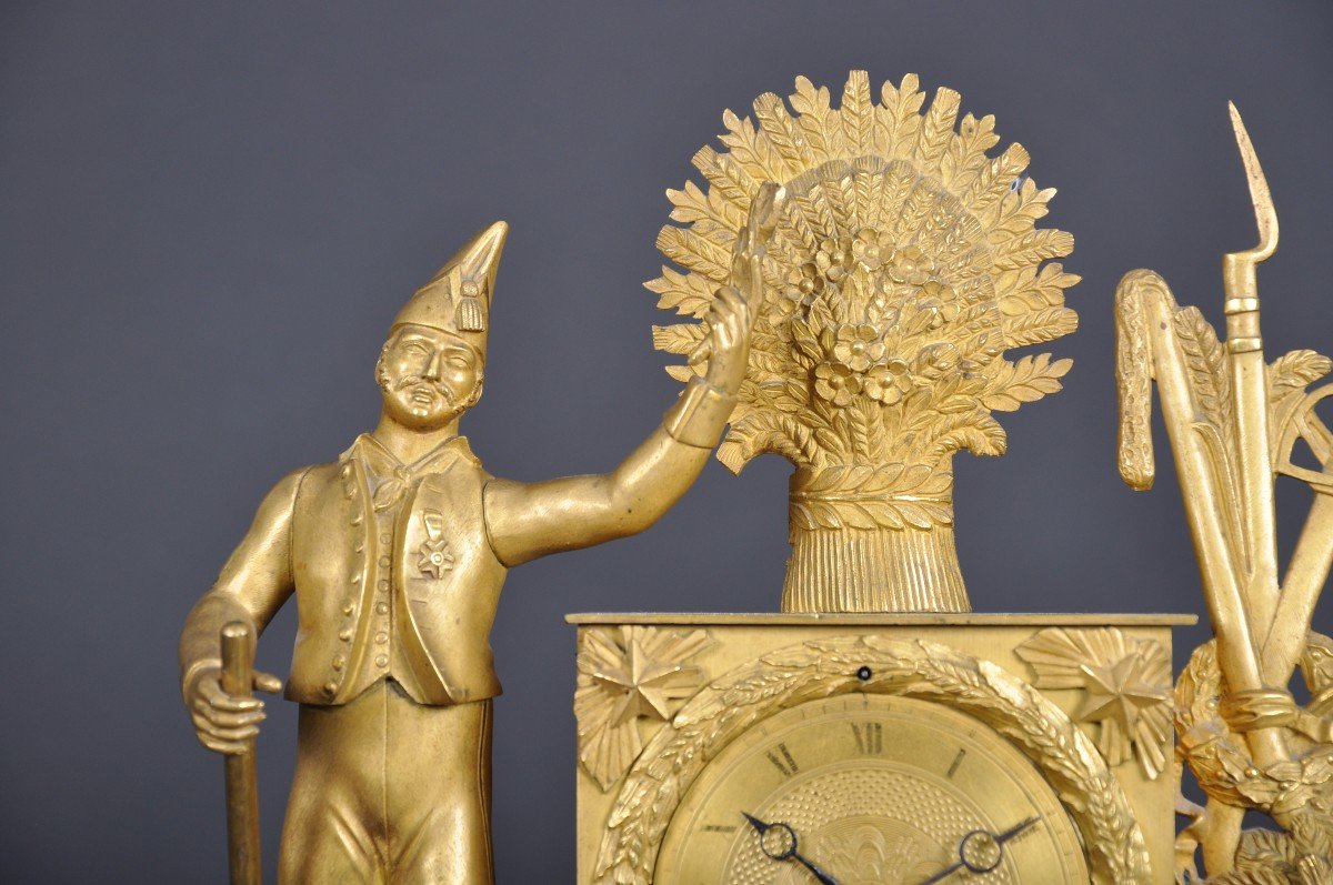Pendule d'époque Empire - Restauration en bronze doré-photo-3